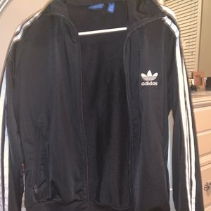 Adidas Full zip track jacket. logo on back. Womens